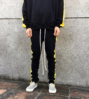 Louis Retro Pants - Black-Yellow